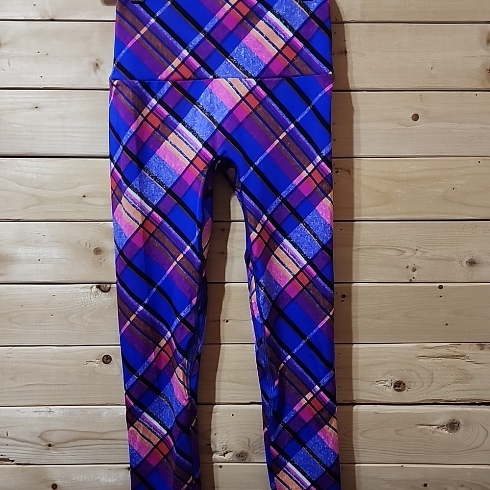 K-Deer Plaid Leggings Capri Size Small